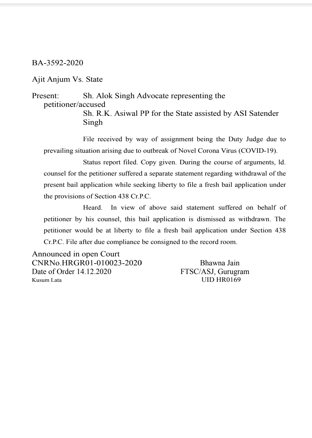 नाबालिग के वीडियो को तोड़ मरोड़कर प्रसारित मामले में मीडियाकर्मी अजित अंजुम को नहीं मिली राहत