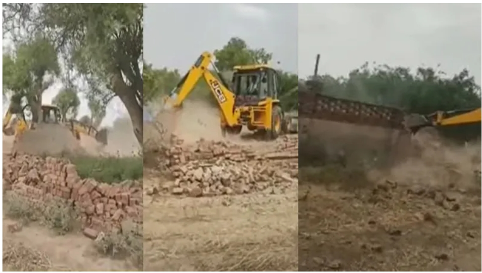 पहले मंदिर तोड़ा, फिर गौशाला पर चलाया गया, बुलडोजर, कार्रवाई से 400 से अधिक गाएँ बेआसरा